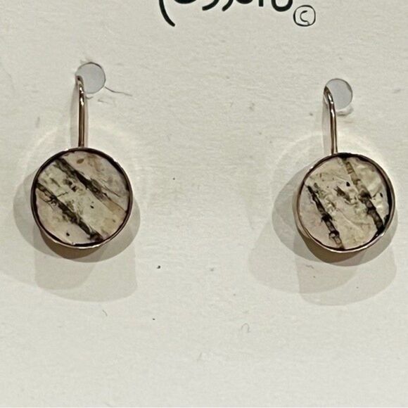 Tessoro Sterling Silver Handcrafted Birch Bark Earrings NWT - Picture 6 of 9